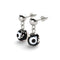 Black | .925 Sterling Silver | Firefly Glass Evil Eye Drop Stud Earrings