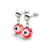 Red | .925 Sterling Silver | Firefly Glass Evil Eye Drop Stud Earrings