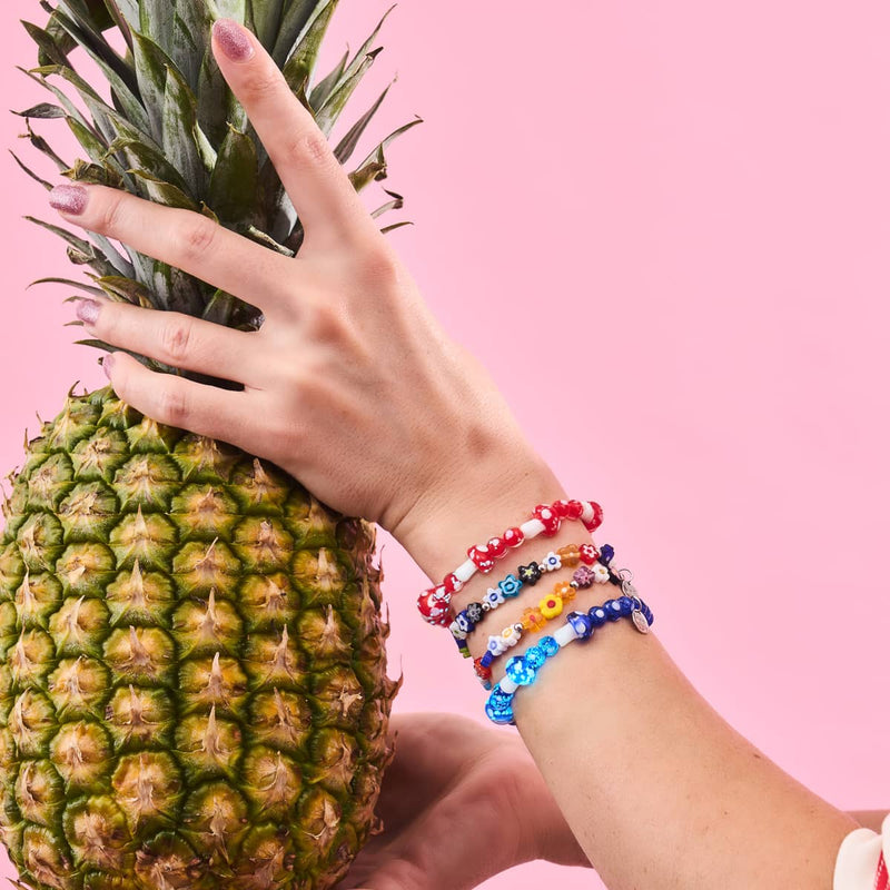 Cardinal | .925 Sterling Silver | Deluxe Firefly Glass Mushroom Bracelet