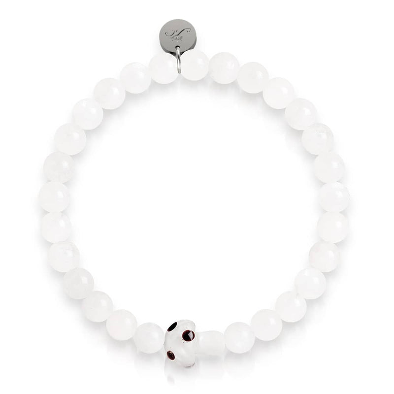 Moonstone | .925 Sterling Silver | Firefly Glass Mushroom Gemstone Bracelet