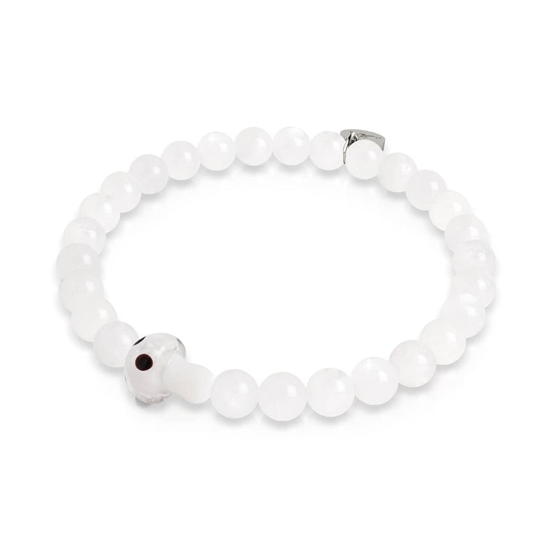 Moonstone | .925 Sterling Silver | Firefly Glass Mushroom Gemstone Bracelet