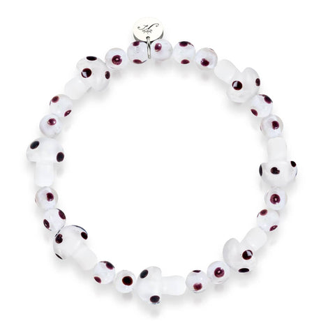 Oyster | .925 Sterling Silver | Deluxe Firefly Glass Mushroom Bracelet