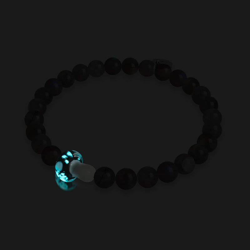 Spectrolite | .925 Sterling Silver | Firefly Glass Mushroom Gemstone Bracelet