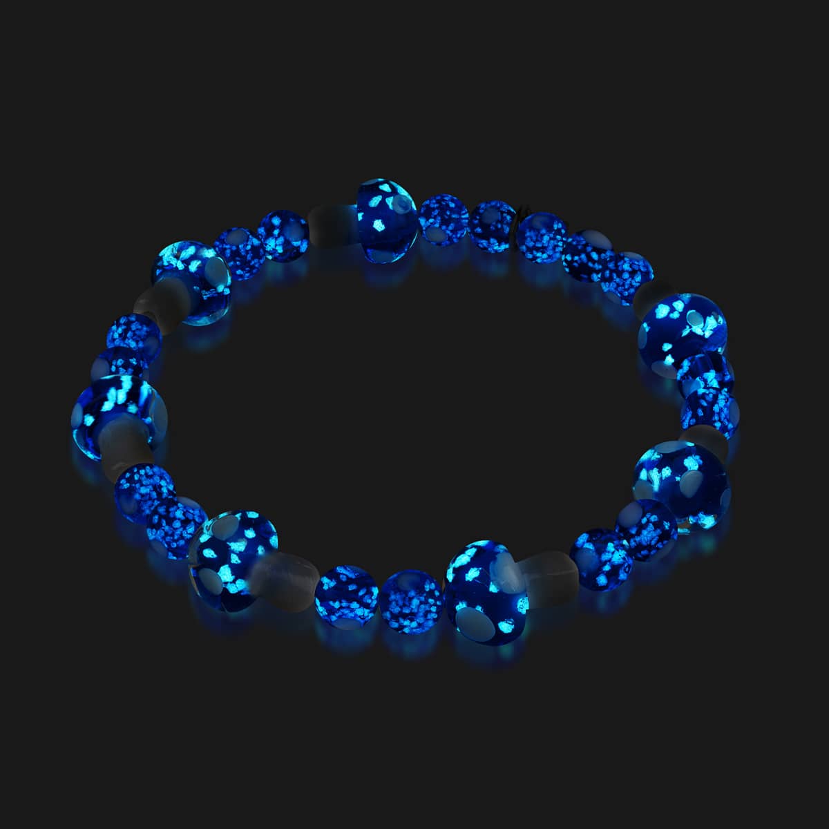 Ultramarine | .925 Sterling Silver | Deluxe Firefly Glass Mushroom Bracelet