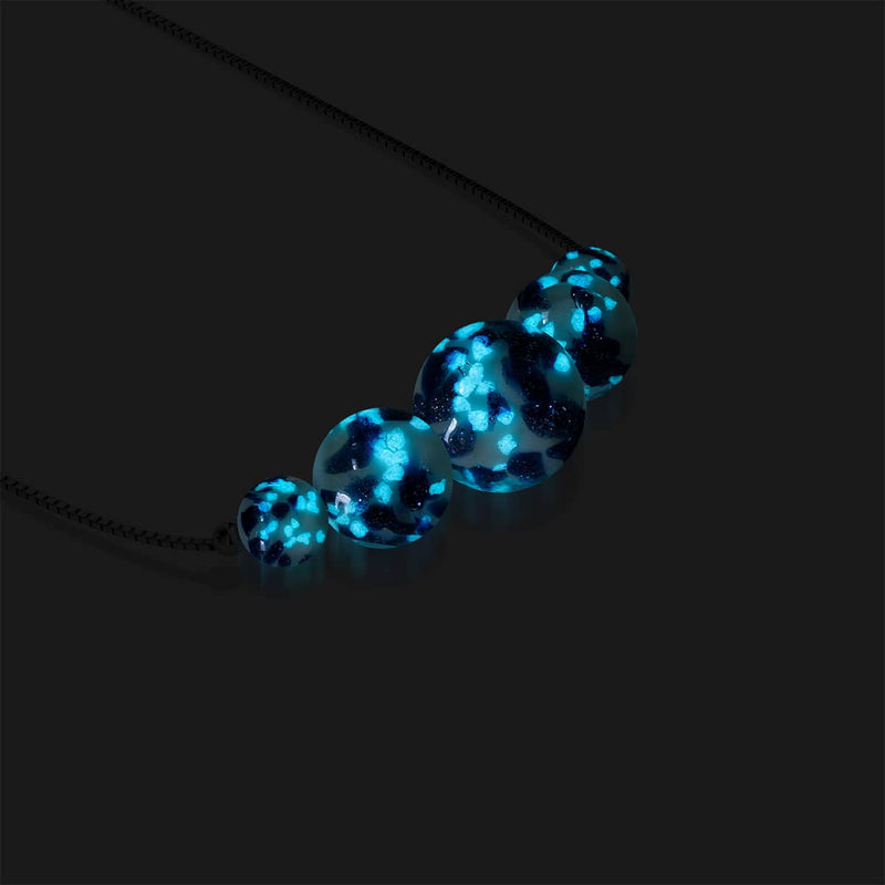 Starlit Waves | .925 Sterling Silver | Firefly Glass Infinity Clasp Necklace