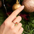 Red Holly x Frosted Mistletoe | .925 Sterling Silver | Firefly Glass | Infinity Helix Ring