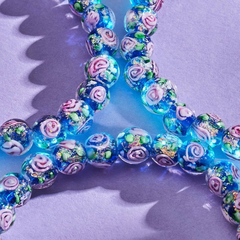 Blue Hibiscus | Firework Glass Garden Bracelet