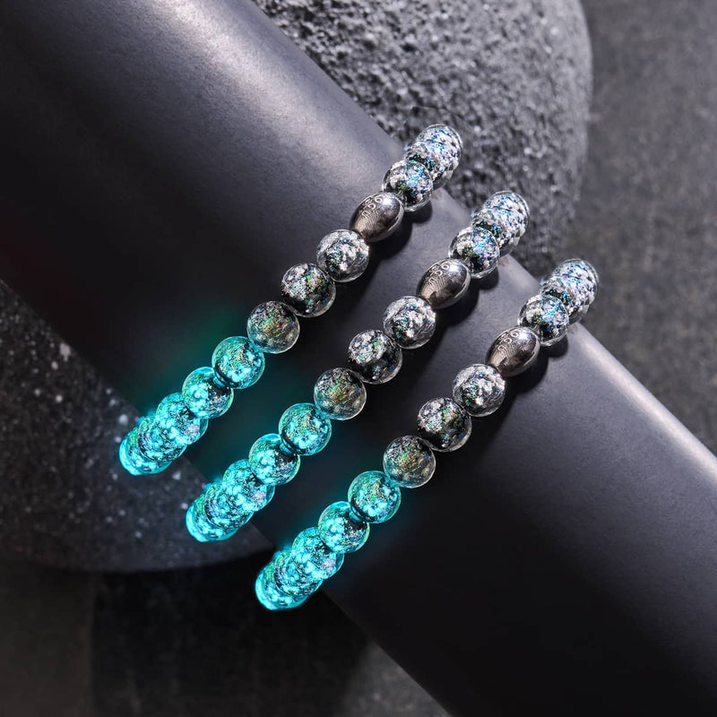 Neon Black | .925 Sterling Silver | Firework Glass Bracelet