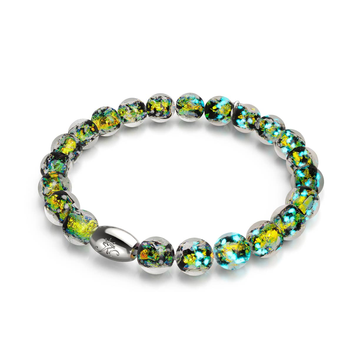 Neon Black | .925 Sterling Silver | Firework Glass Bracelet