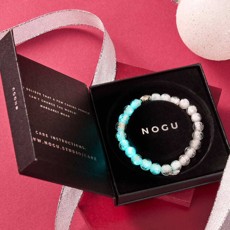 Rainbow White | .925 Sterling Silver | Firework Glass Bracelet