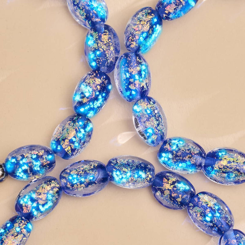 Sapphire Blaze | .925 Sterling Silver | Firework Glass Pebble Bracelet