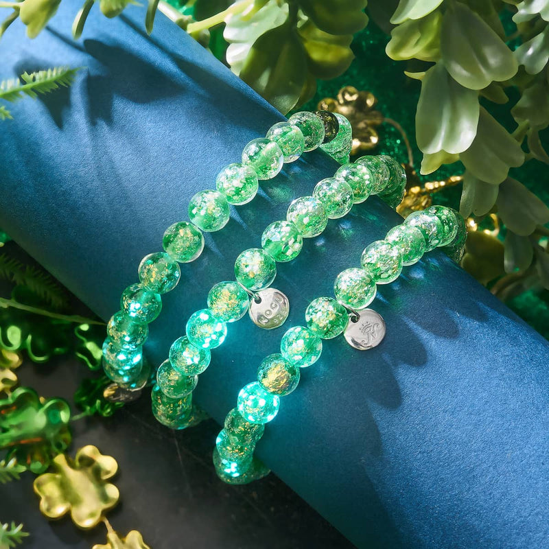 Verdant Burst | .925 Sterling Silver | Firework Glass Bracelet