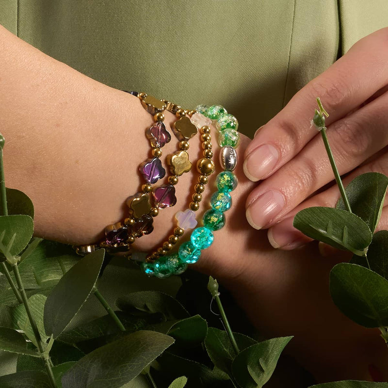 Verdant Burst | .925 Sterling Silver | Firework Glass Bracelet