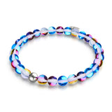 Indigo Borealis | Silver | Galaxy Glass Bead Bracelet