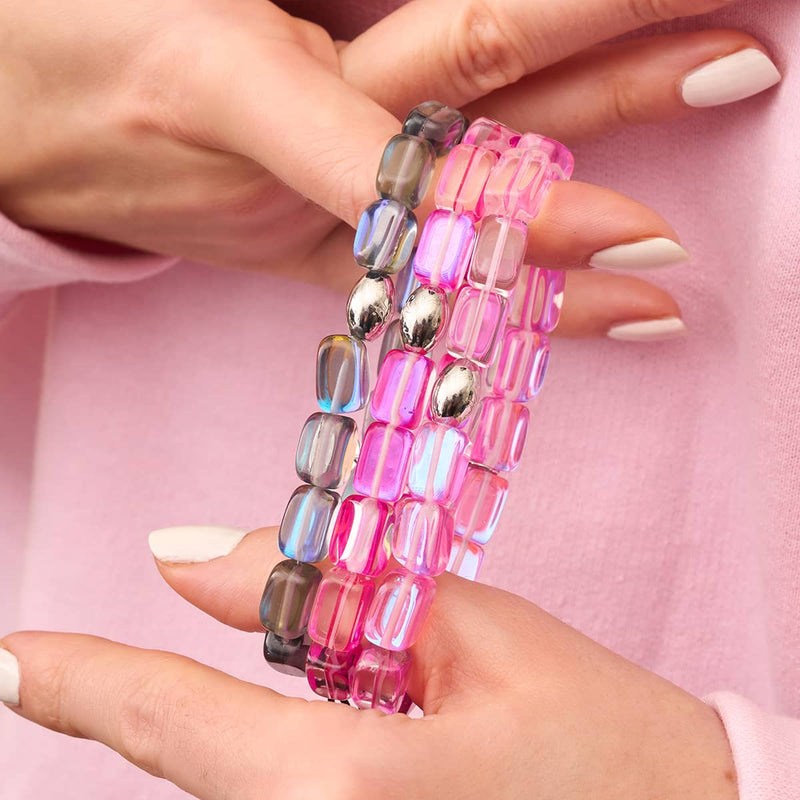 Milky Way | .925 Sterling Silver | Galaxy Glass Pebble Bracelet