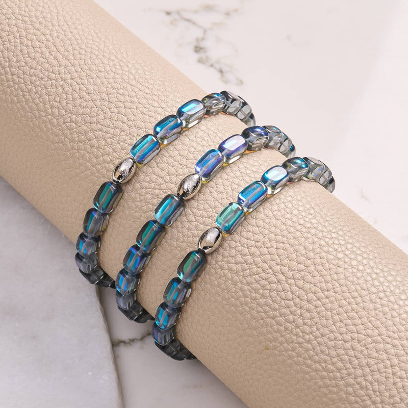 Milky Way | .925 Sterling Silver | Galaxy Glass Pebble Bracelet