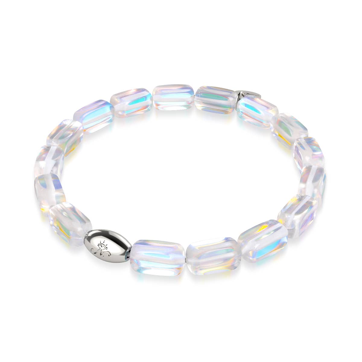 Rainbow Supernova | .925 Sterling Silver | Galaxy Glass Pebble Bracelet