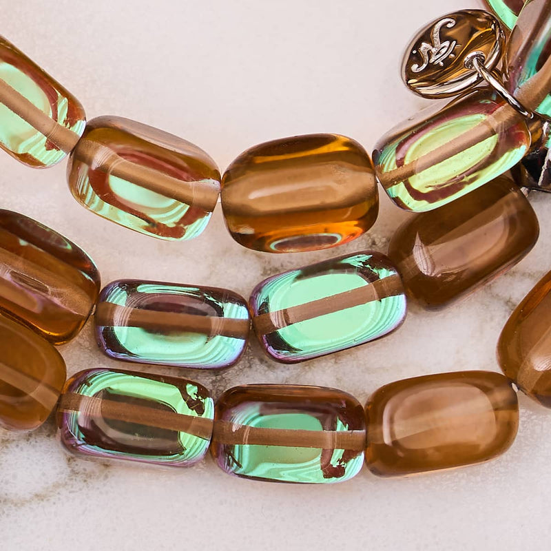 Terra | .925 Sterling Silver | Galaxy Glass Pebble Bracelet