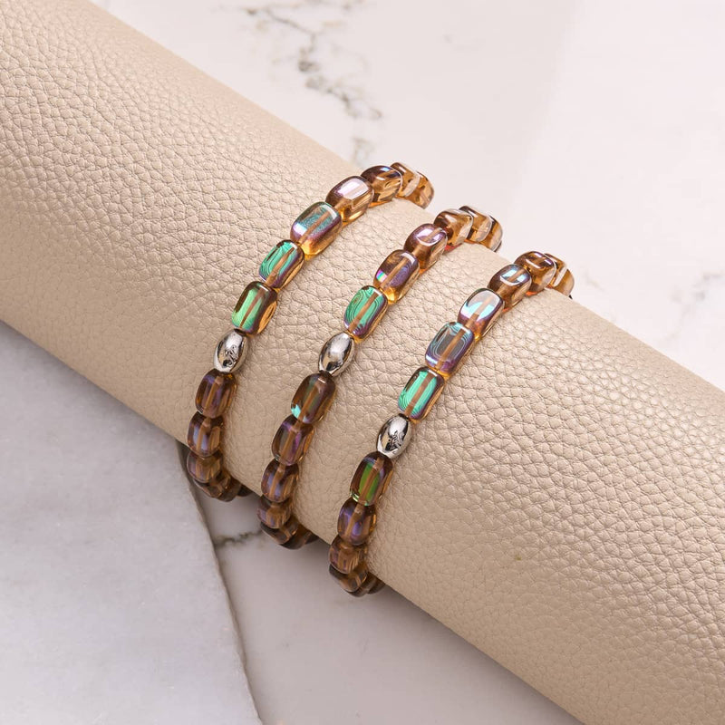 Terra | .925 Sterling Silver | Galaxy Glass Pebble Bracelet