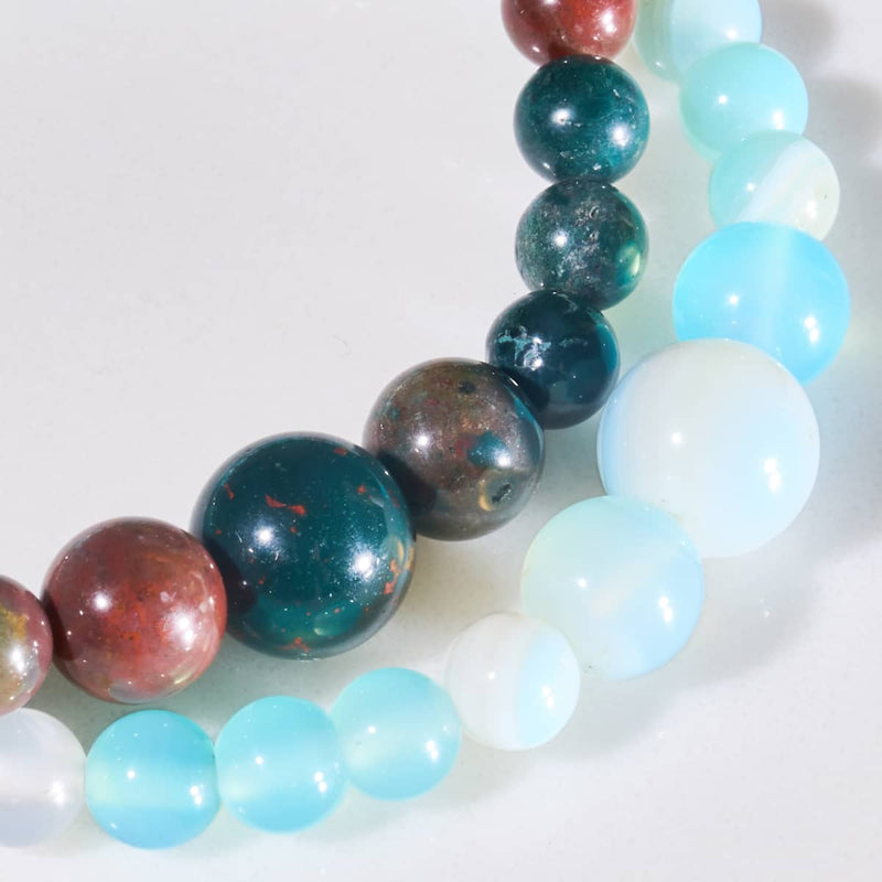 .925 Gemstone Cascade Bracelet 2 Set