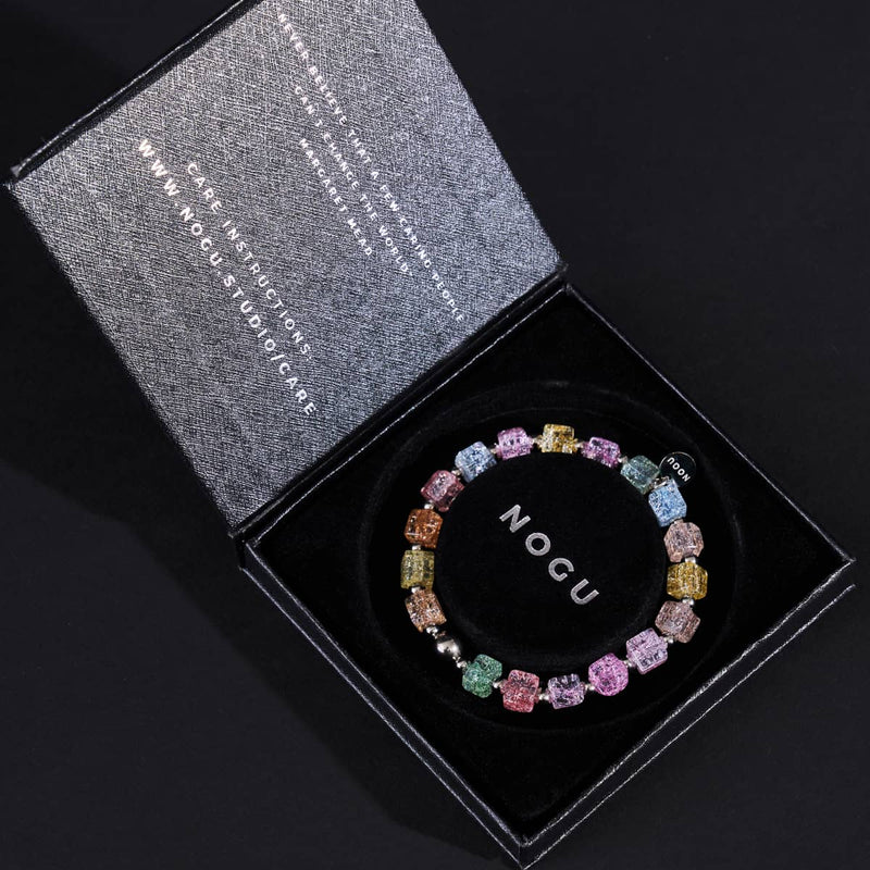 Rainbow Delight | Glitter Glass | Sugar Cube Bracelet