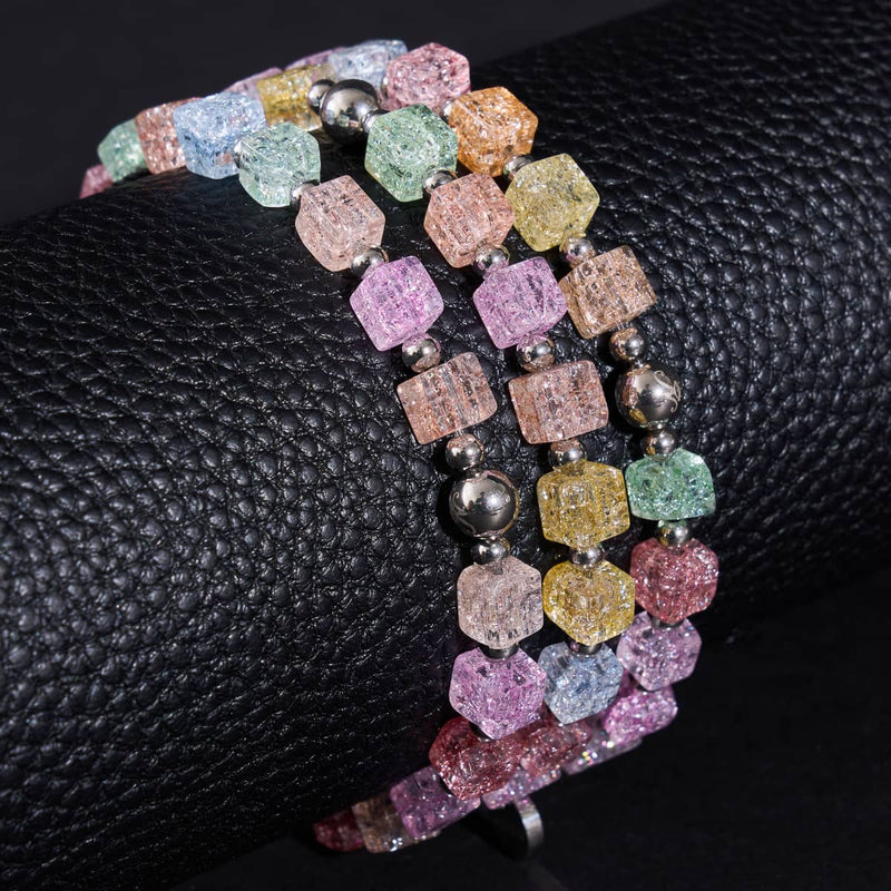 Rainbow Delight | Glitter Glass | Sugar Cube Bracelet