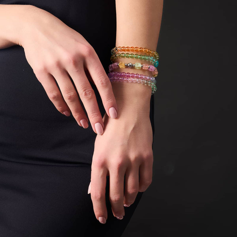 Rainbow Delight | Glitter Glass | Sugar Cube Bracelet