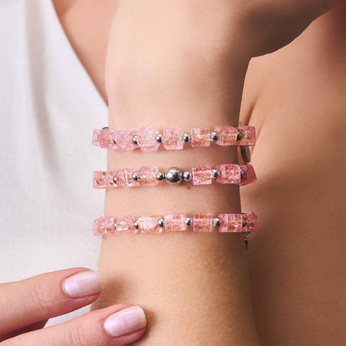 Strawberry Slush | Glitter Glass | Sugar Cube Bracelet