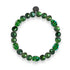 Emerald Crown | .925 Sterling Silver | Green Freshwater Pearl x Firefly Glass Skull Bracelet