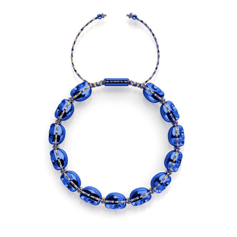 Midnight Mirage | Cobalt Skulls x Blue GloWeave | Macrame Bracelet
