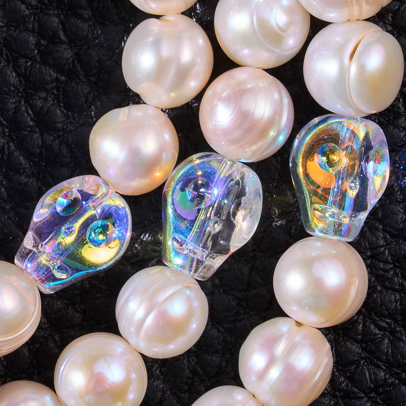 Ocean Phantom | Ivory Freshwater Pearl x Crystal Skull