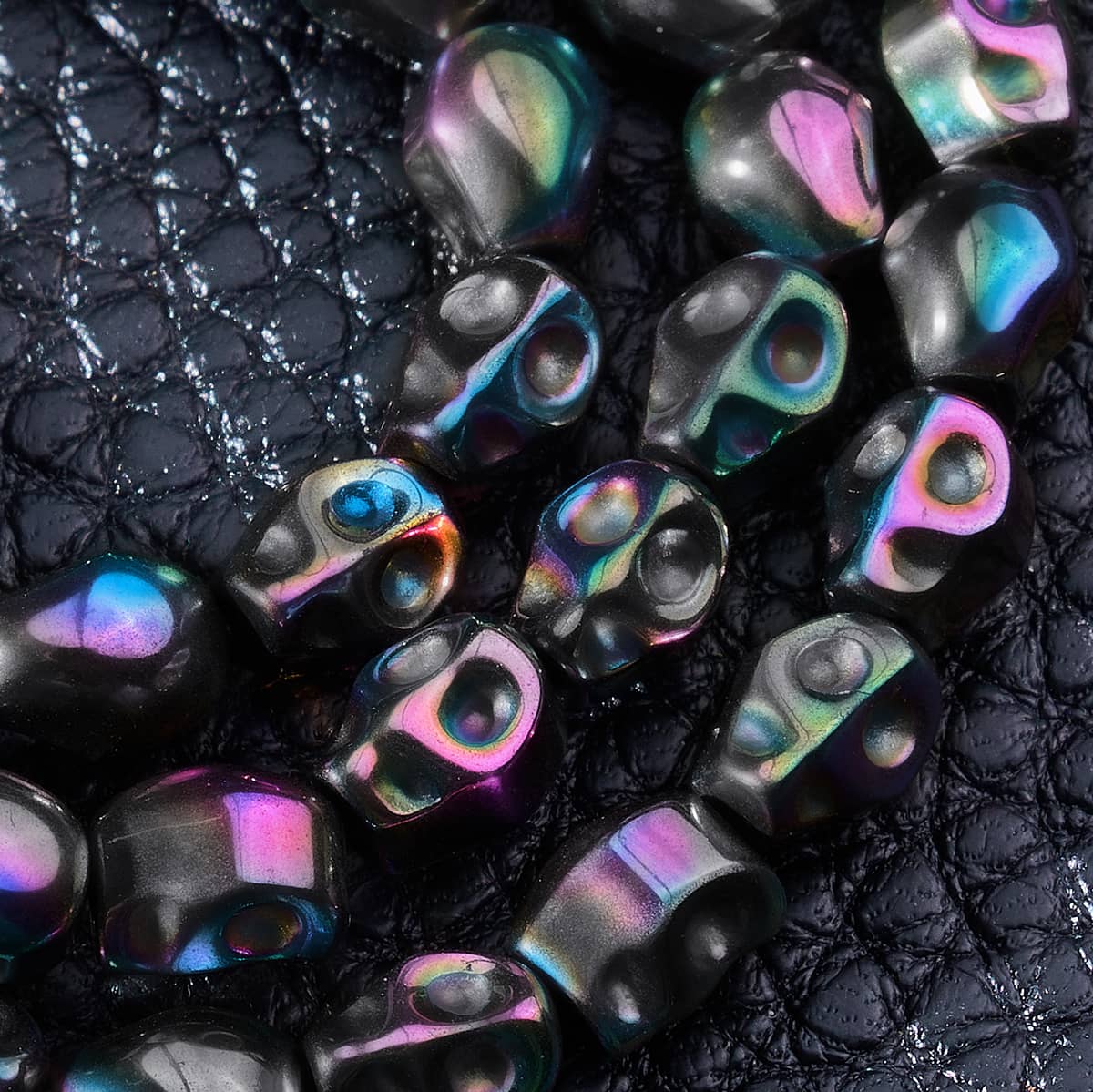 Rainbow Eclipse | Hematite Skull Wrap