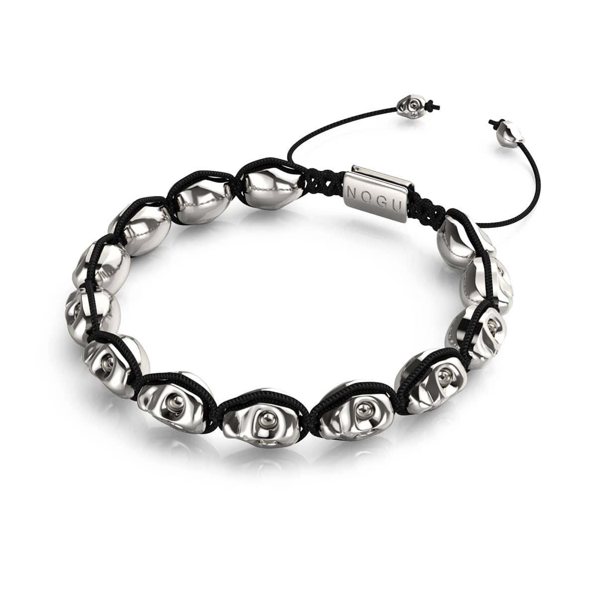 Ritual | Silver Skulls x Black | Macrame Bracelet