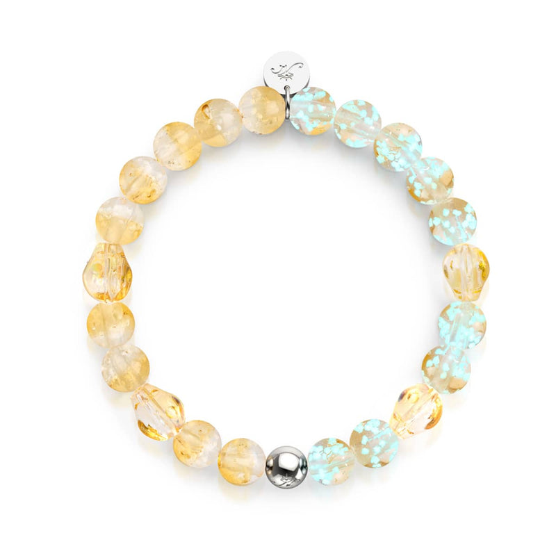 Sunset Spectre | .925 Sterling Silver | Firefly Glass Skull Bracelet