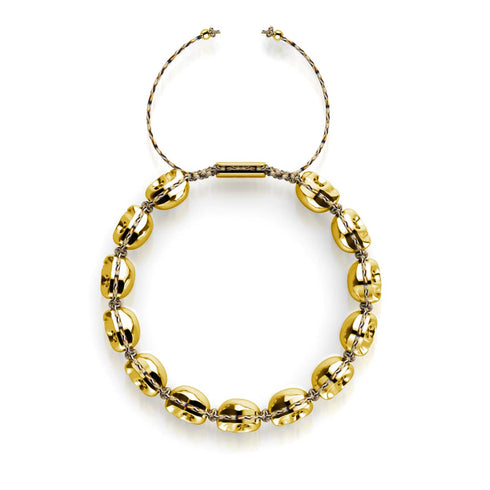 Tomb of Midas | Gold Skulls x Black GloWeave | Macrame Bracelet