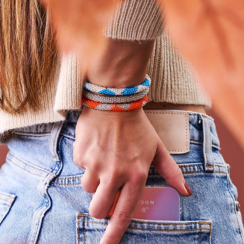 Light Clouds | Himalayan Glass Bead Bracelet
