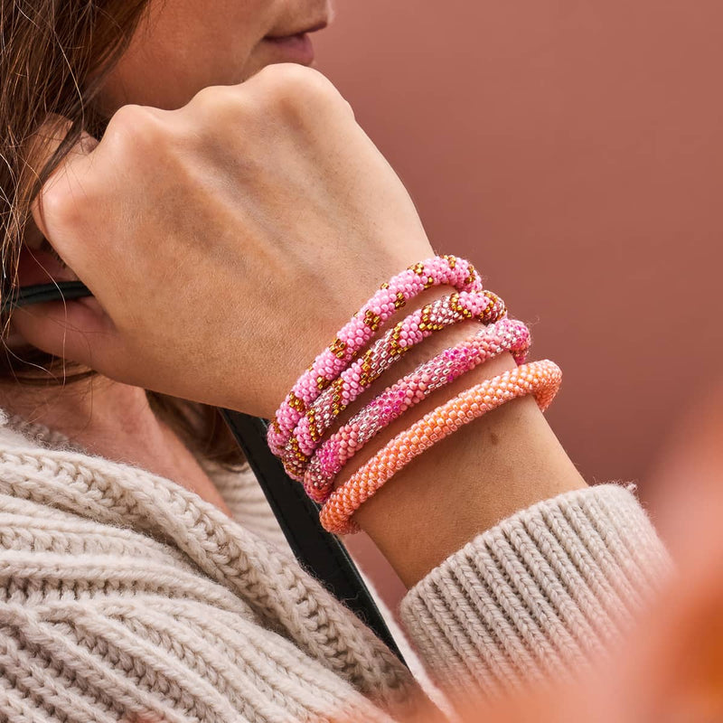 Peach Coral | Himalayan Glass Bead Bracelet
