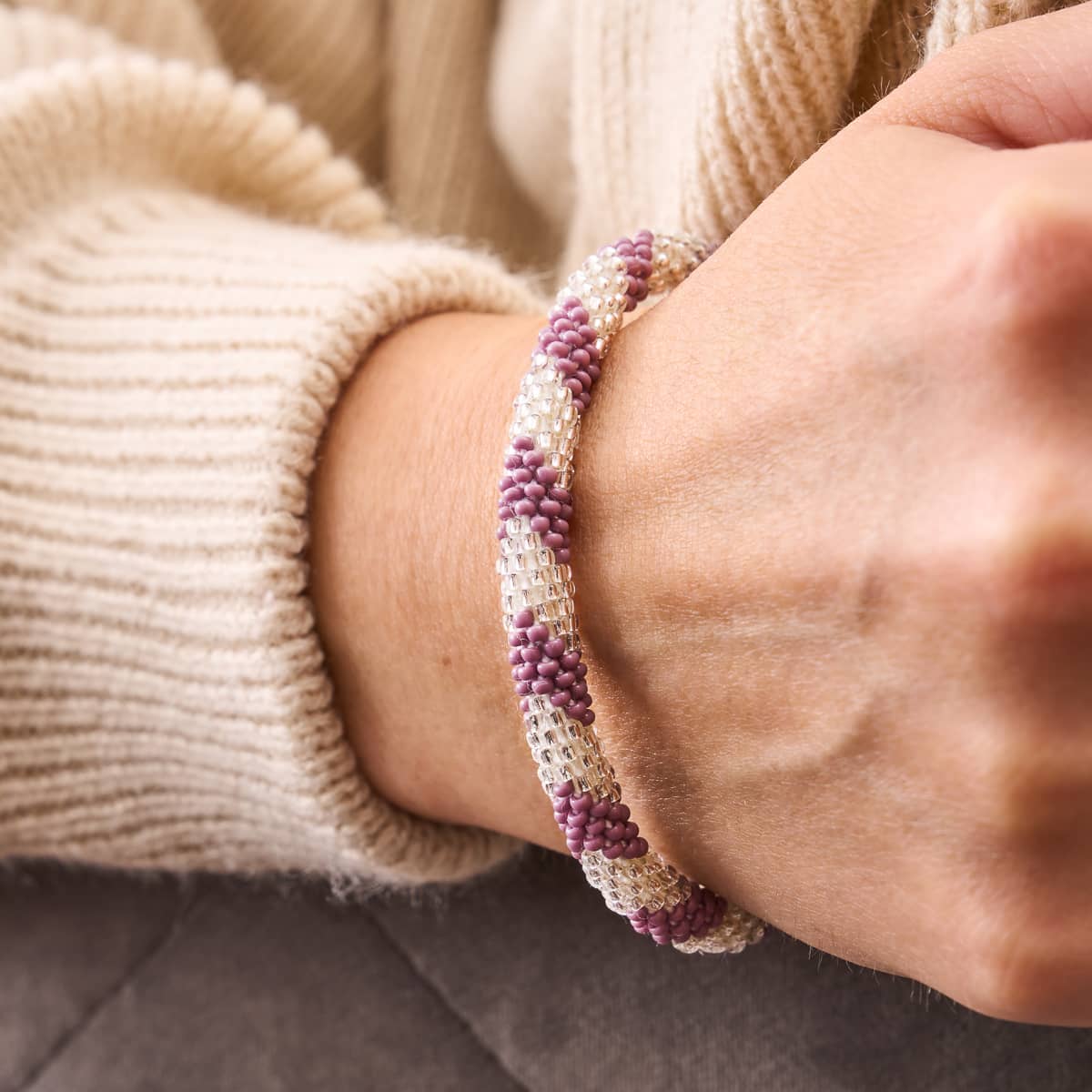 Purple Emperor | Himalayan Glass Bead Bracelet