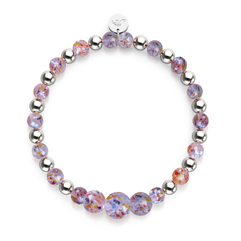 Purple Firefly Glass Confetti Bracelet