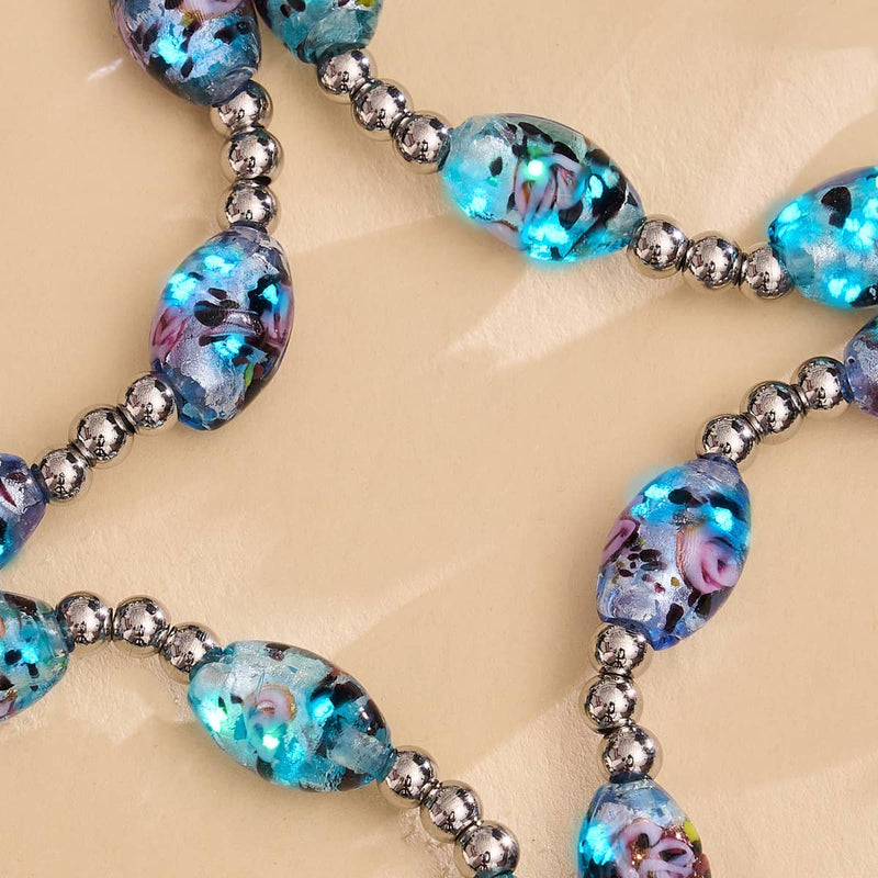 Lunar Glass Bloom Bracelet 2-Set