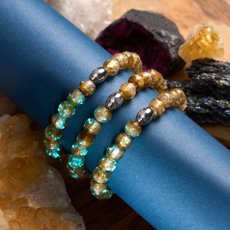 Bronze Horizon | .925 Sterling Silver | Lunar Glass Bracelet