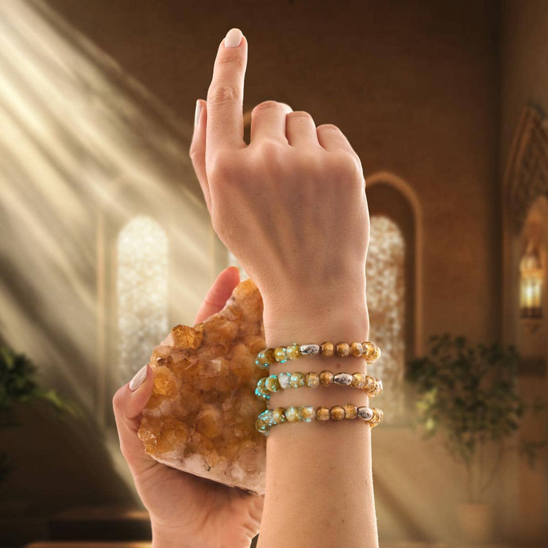 Bronze Horizon | .925 Sterling Silver | Lunar Glass Bracelet