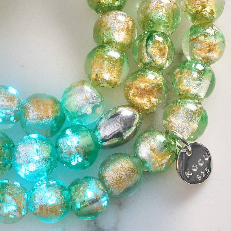 Emerald Eclipse | .925 Sterling Silver | Lunar Glass Bracelet