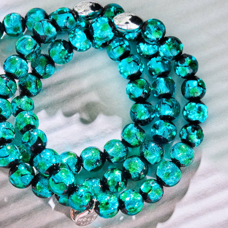 Green Astra | .925 Sterling Silver | Solar Glass Bracelet