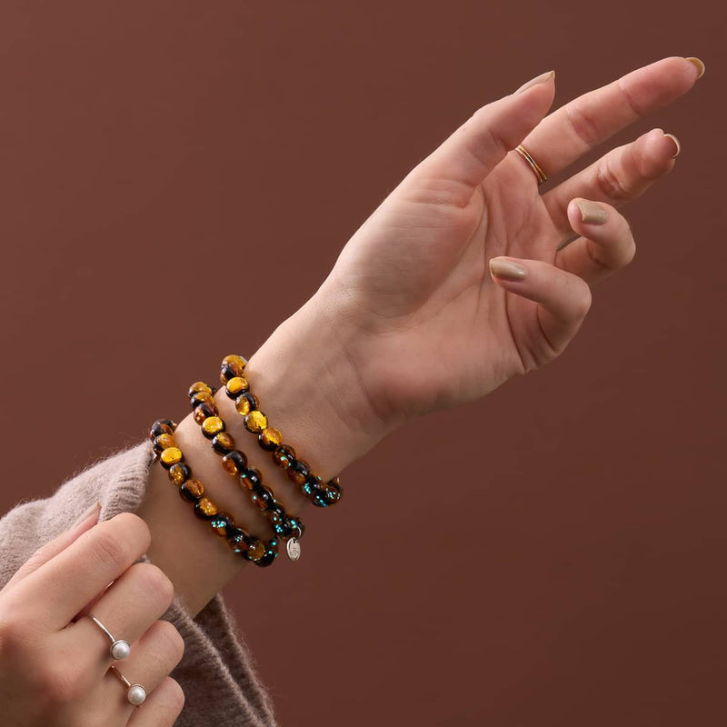 Hunter's Moon | .925 Sterling Silver | Lunar Glass Bracelet