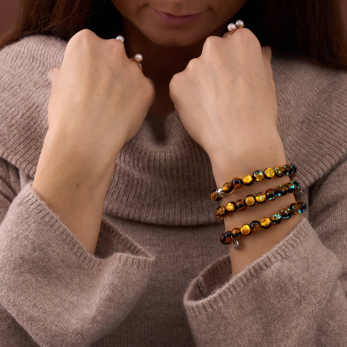 Hunter's Moon | .925 Sterling Silver | Lunar Glass Bracelet