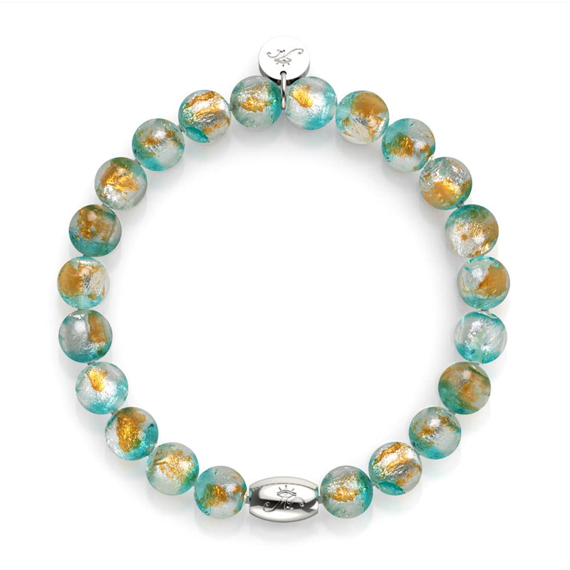 Teal Moon | .925 Sterling Silver | Lunar Glass Bracelet