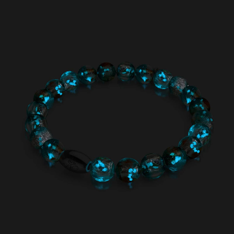 Teal Moon | .925 Sterling Silver | Lunar Glass Bracelet