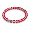 Dark Vermillion | Silver | Mermaid Glass Bead Bracelet