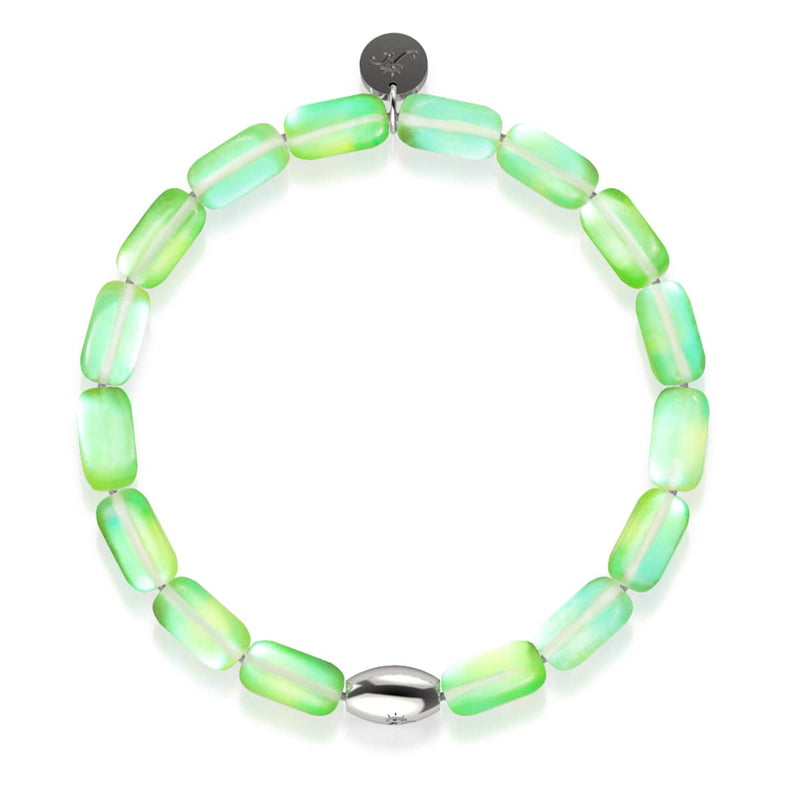 Emerald | .925 Sterling Silver | Mermaid Glass Pebble Bracelet